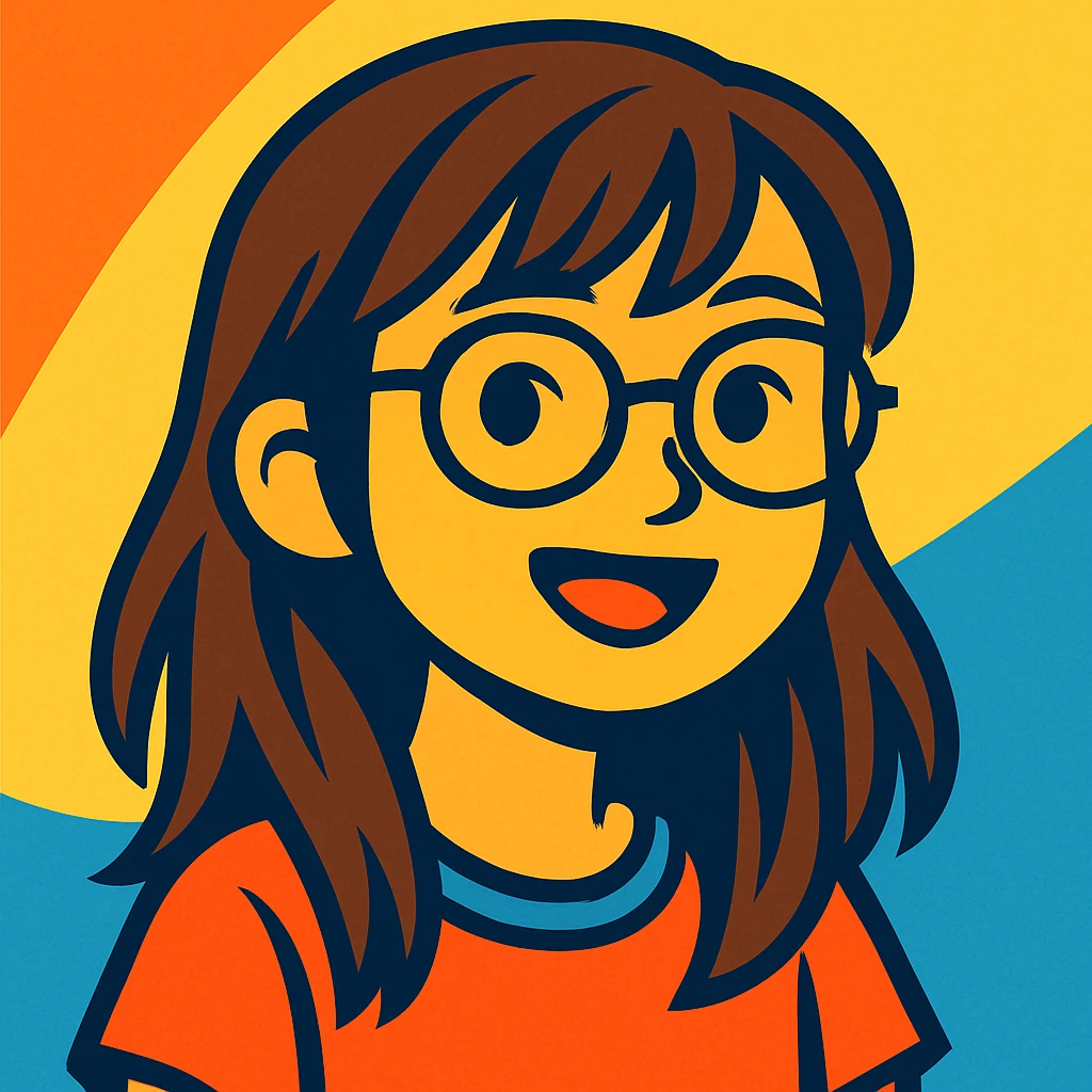 An Asian girl with thin glasses and long layered brown hair emoji