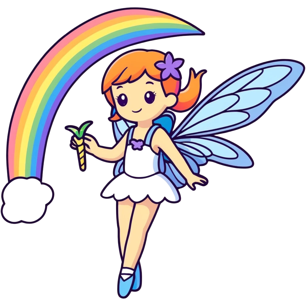 Rainbow glitter fairy  emoji