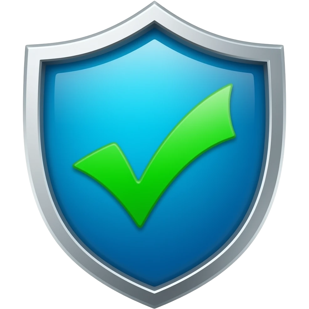 Blue shield woth a tick emoji