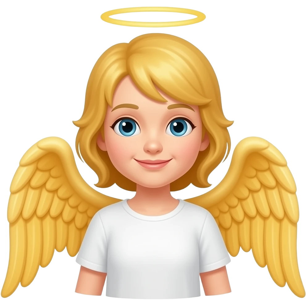 Orange winged angel emoji