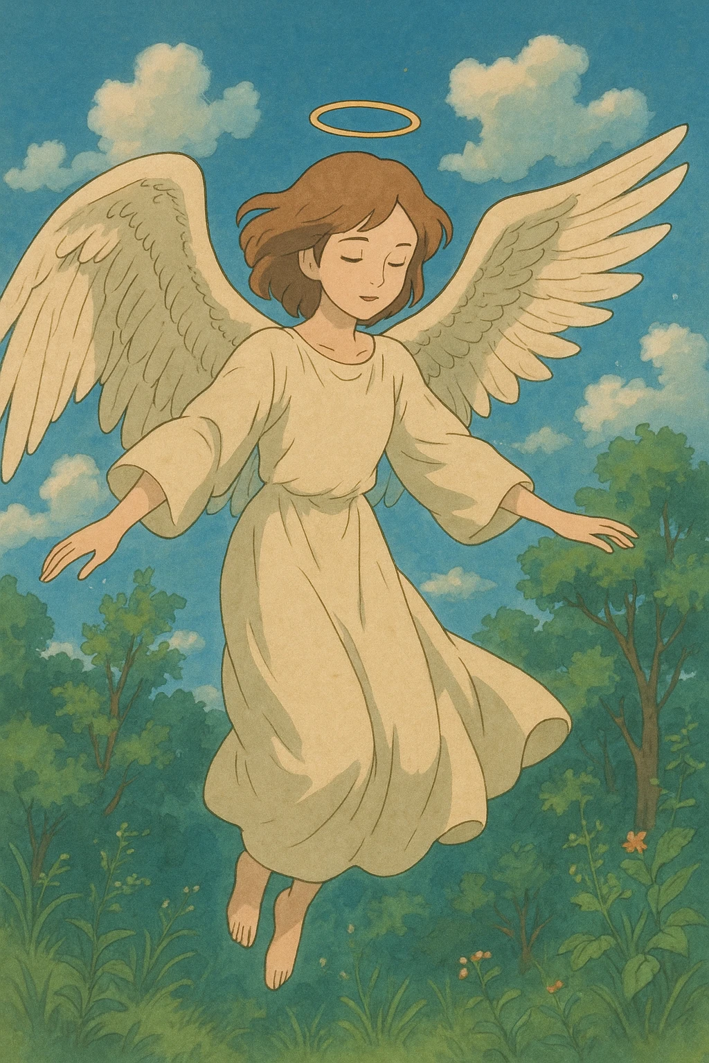 angel, ghibli style illustration emoji