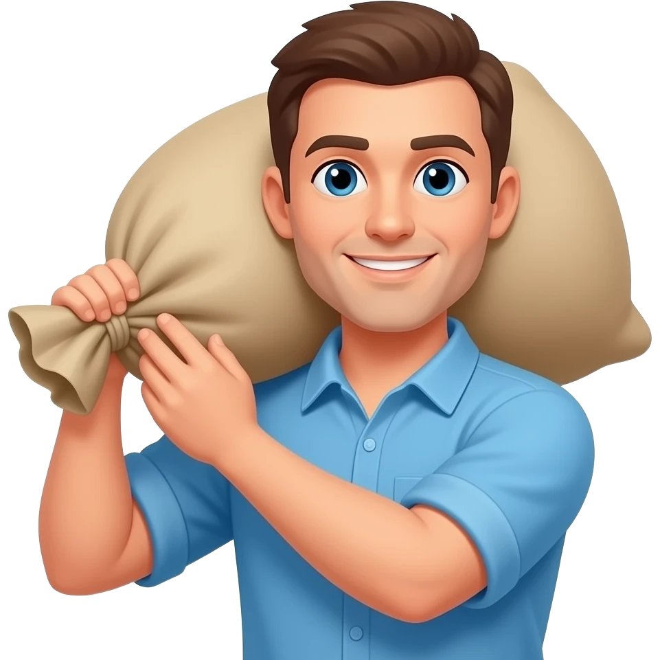guy employed carry a sack emoji