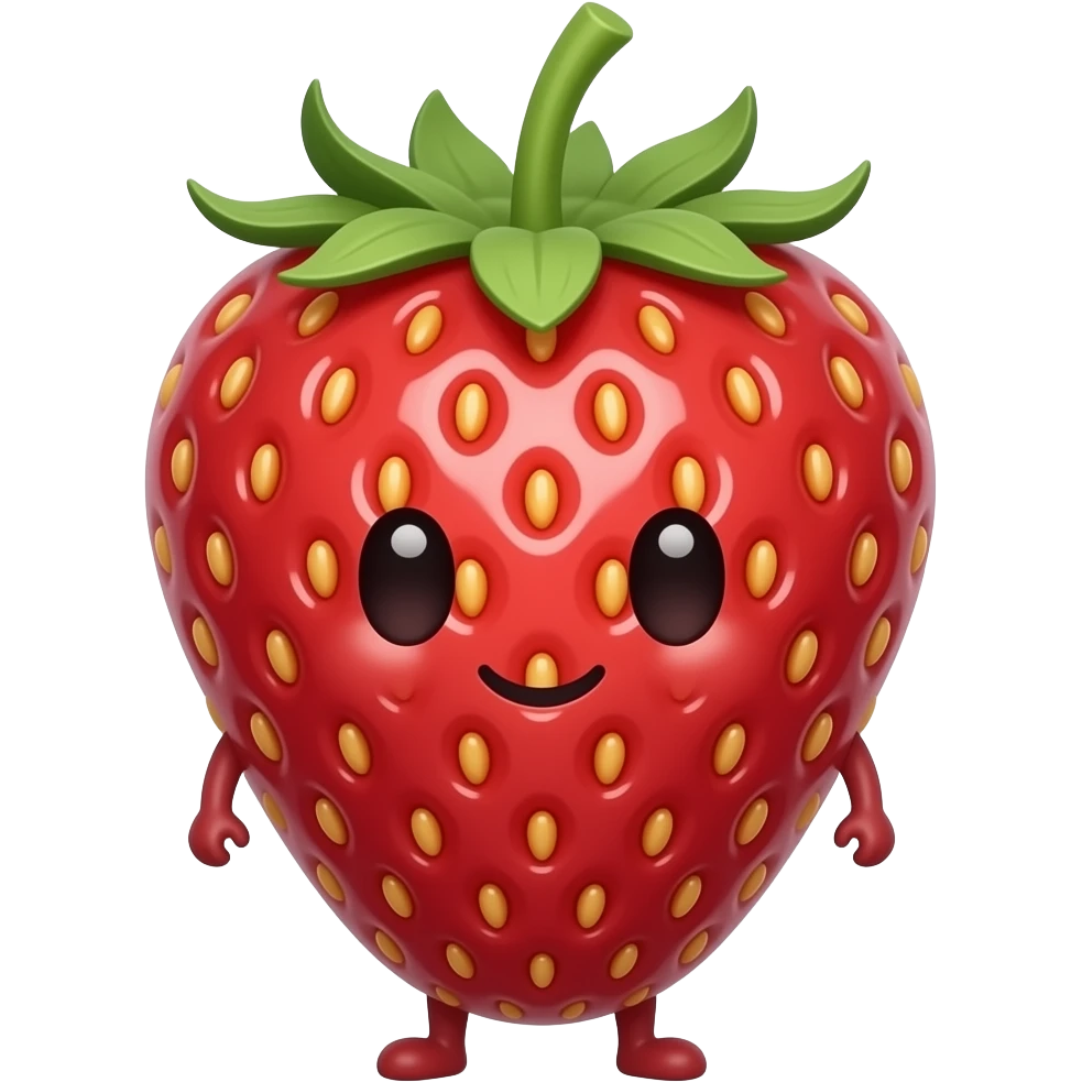 Standing strawberry have face emoji