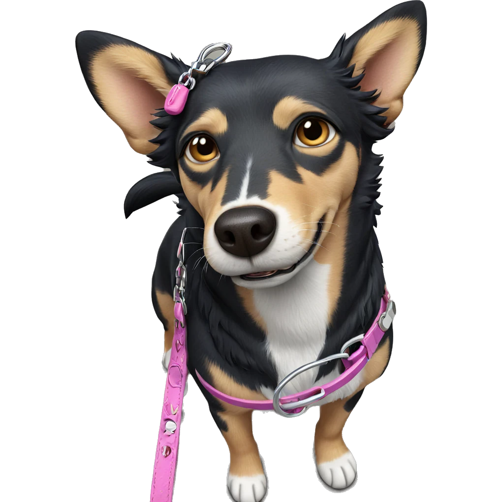 dog on a leash from above emoji