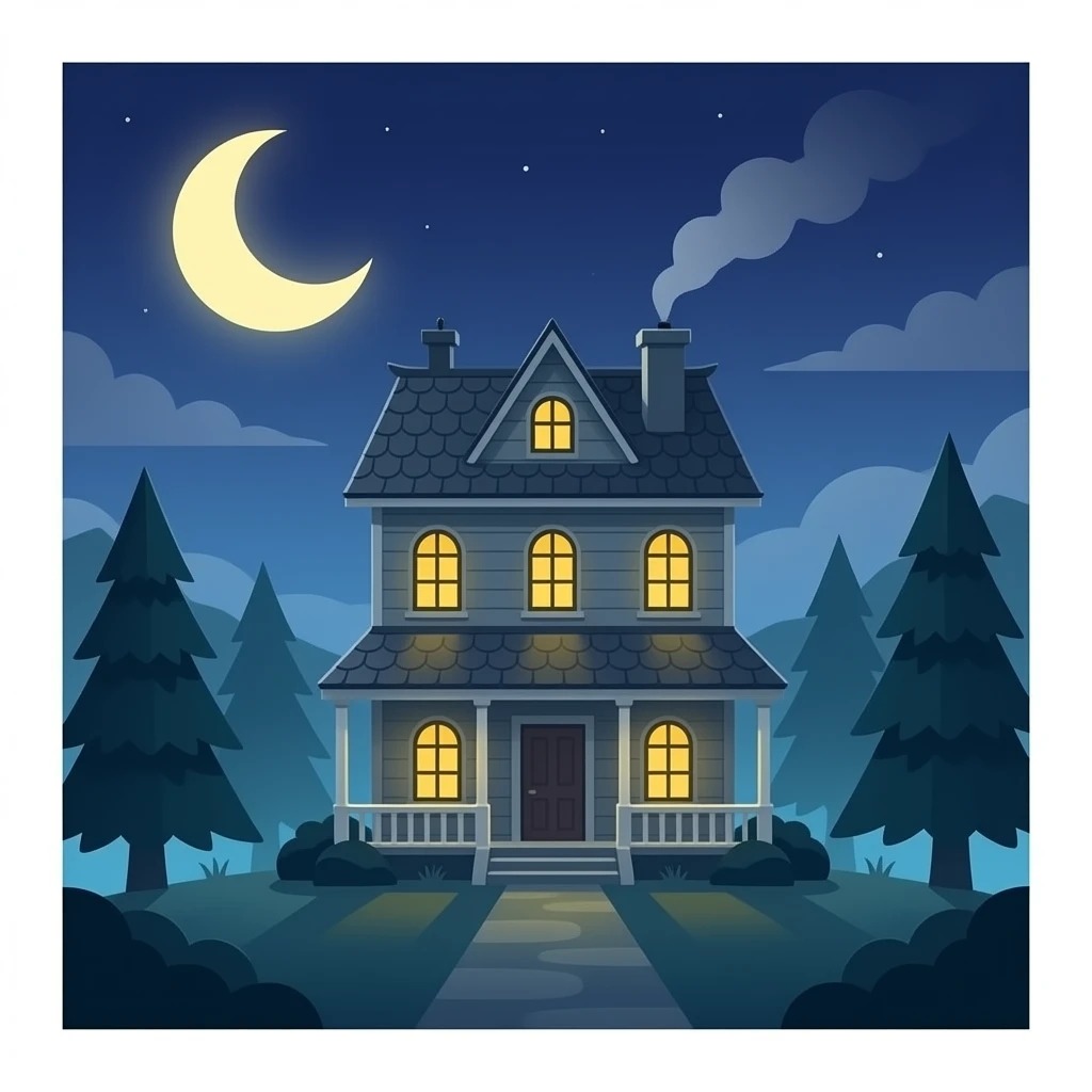 Simple haunted house emoji