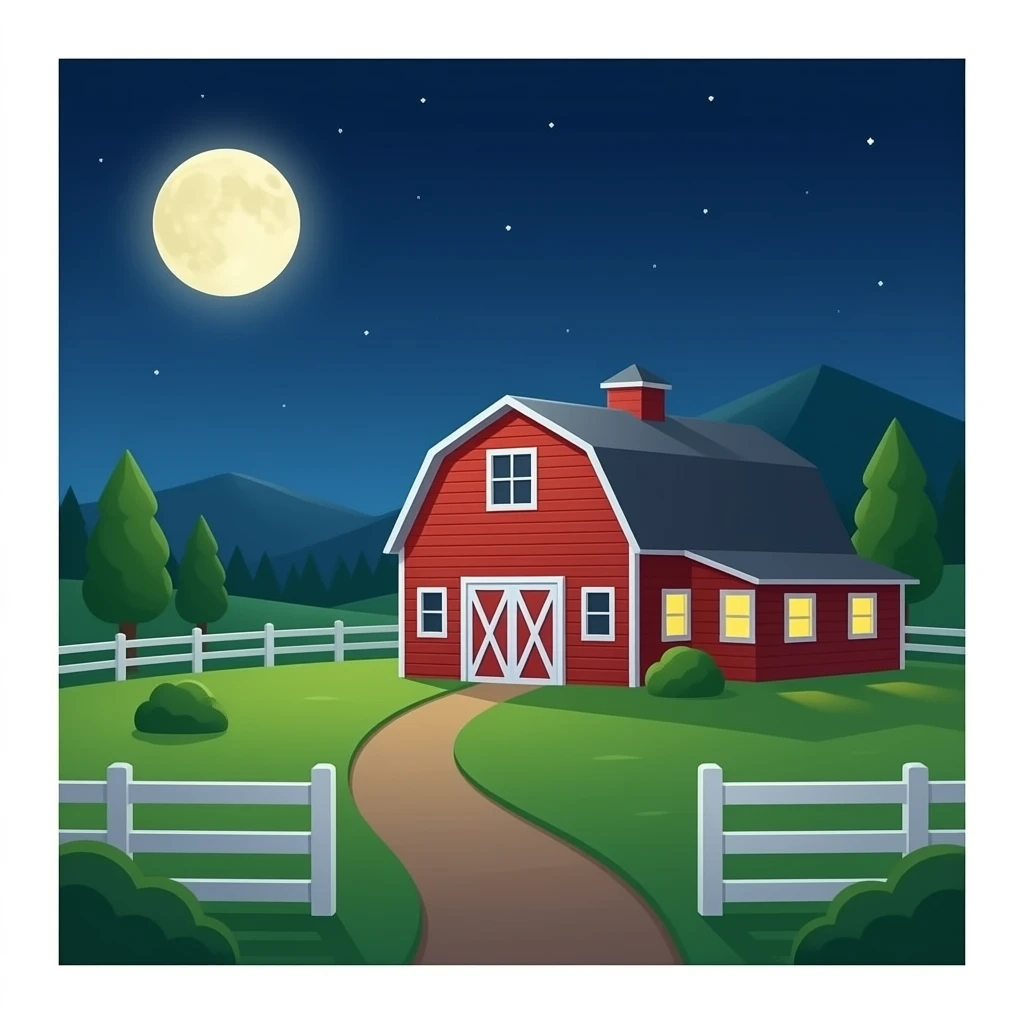 Farm office night emoji