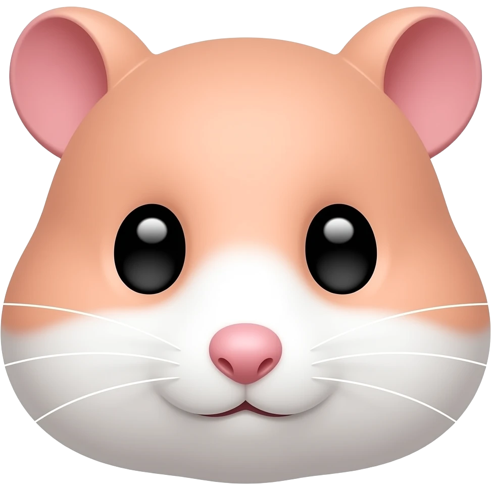 Peach pink baby hamster face emoji