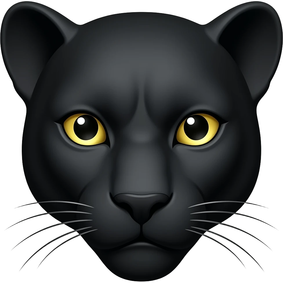Pantera cara animal, color negro emoji