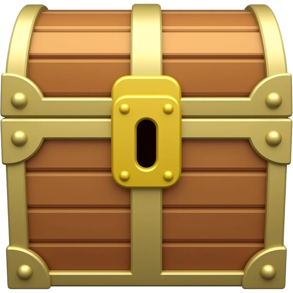 An open treasure chest is facing a flat front view that is extremely simplified without any shading. emoji