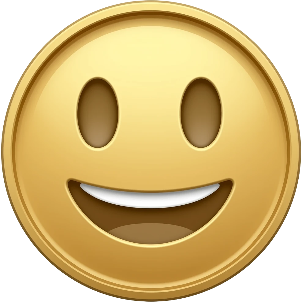Make a coin with a happy face on it emoji