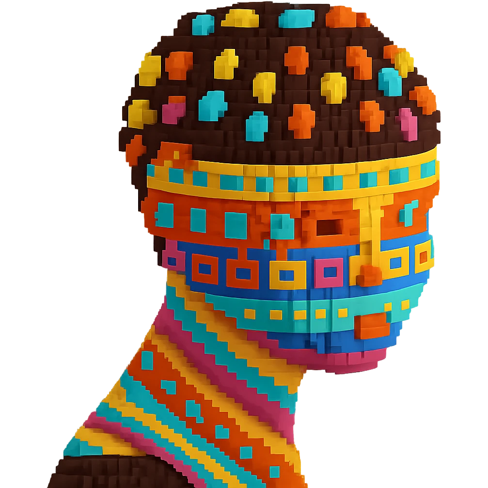 Make it voxel and bnw emoji