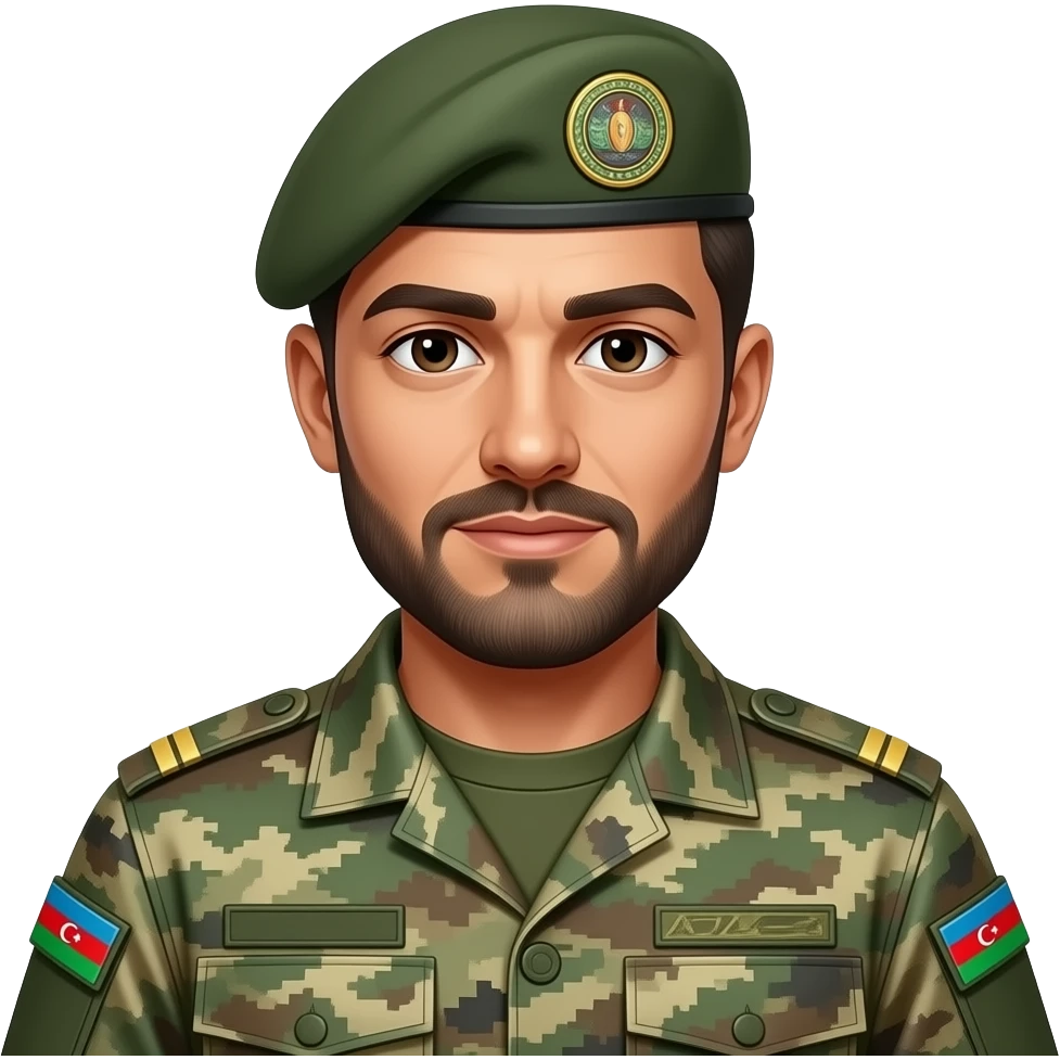 Azerbaijani army bearded emoji