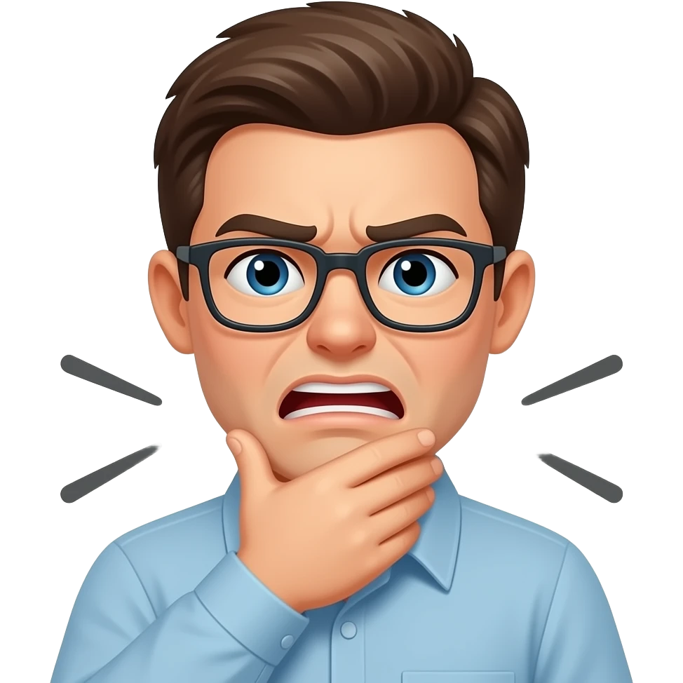 Emoji face choking themselves out of annoyance emoji