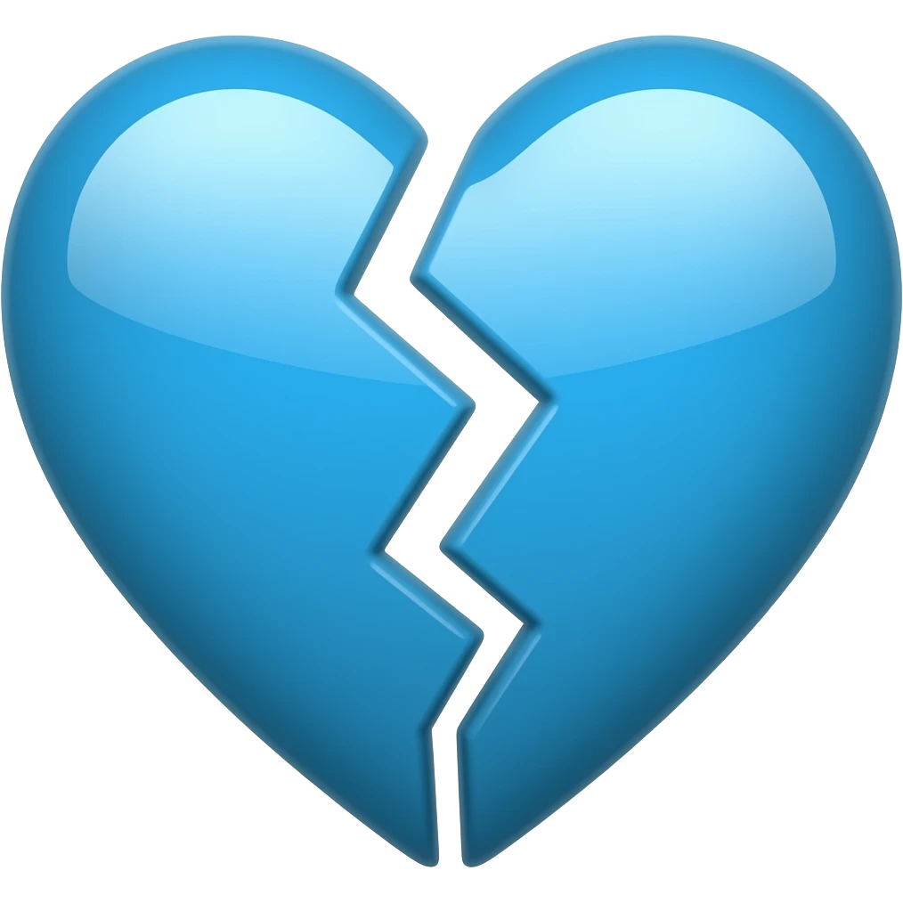 Corazón azul roto emoji