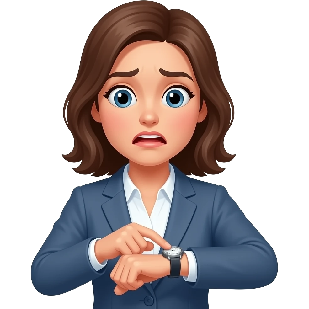 a woman showing showing that she doesnt have time emoji