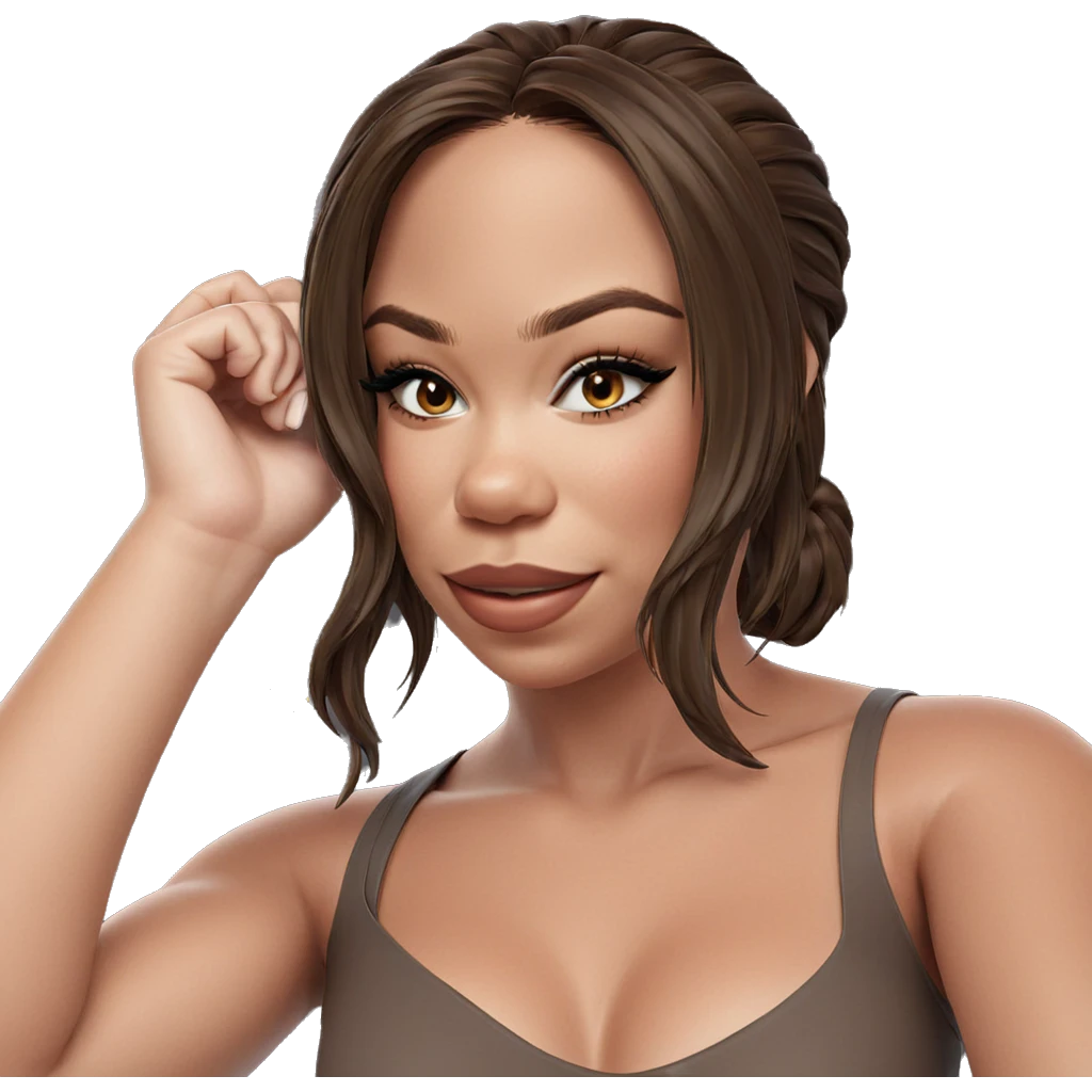 smiling girl with brown hair emoji