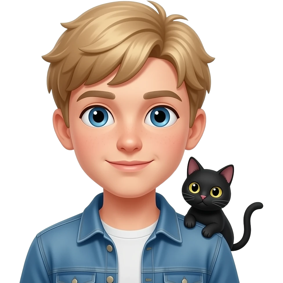 Ragazzo 13 anni capelli chiari cn gatta nera emoji