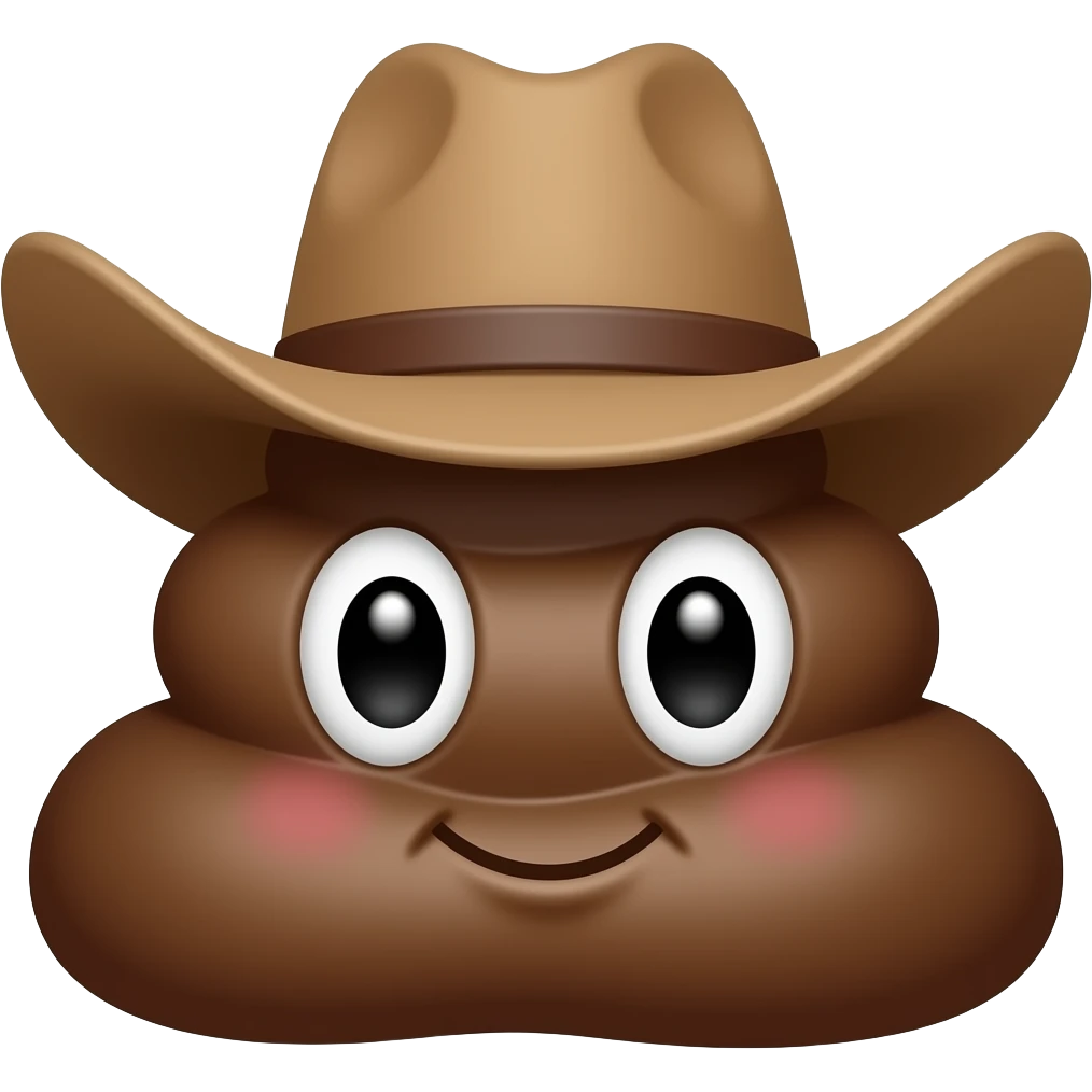 Cute 💩 with cowboy hat emoji