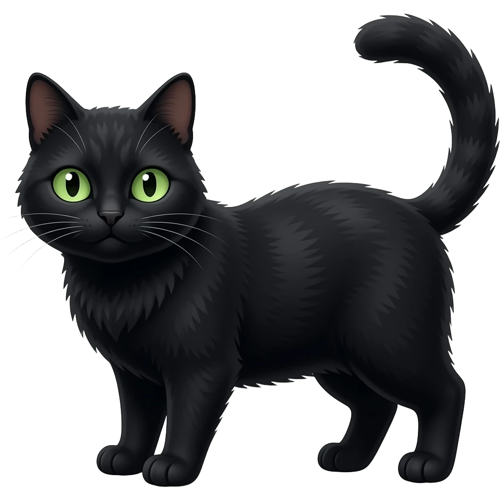 Un gros chat noir aux yeux verts qui juge emoji
