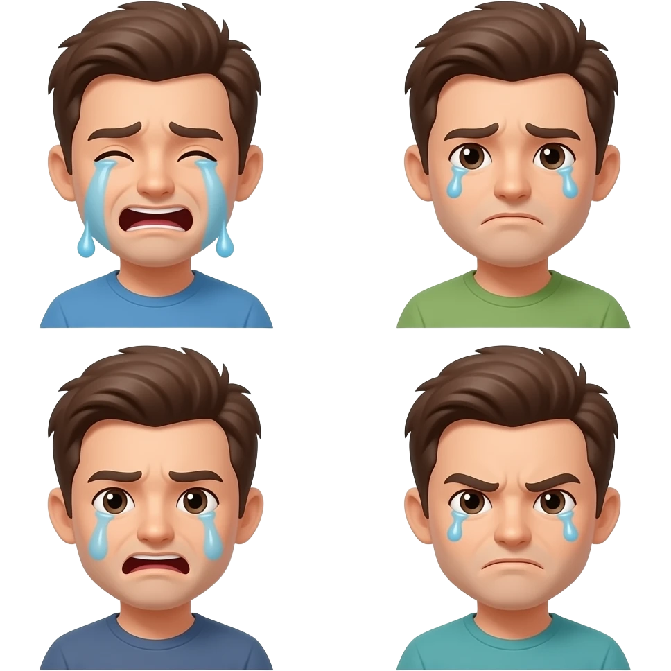 emoji crying and MORE laughing and frustrated at same time emoji