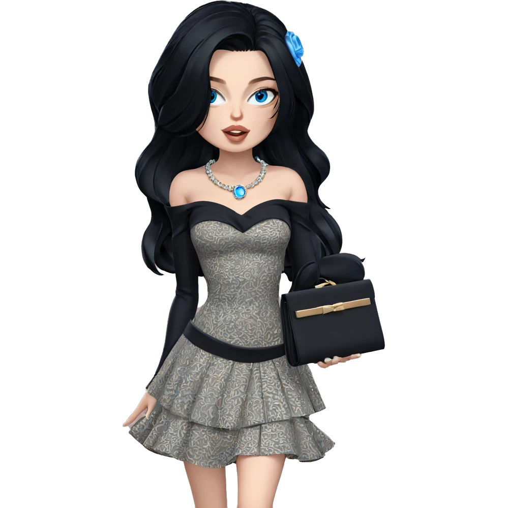 elegant girl with blue eyes emoji