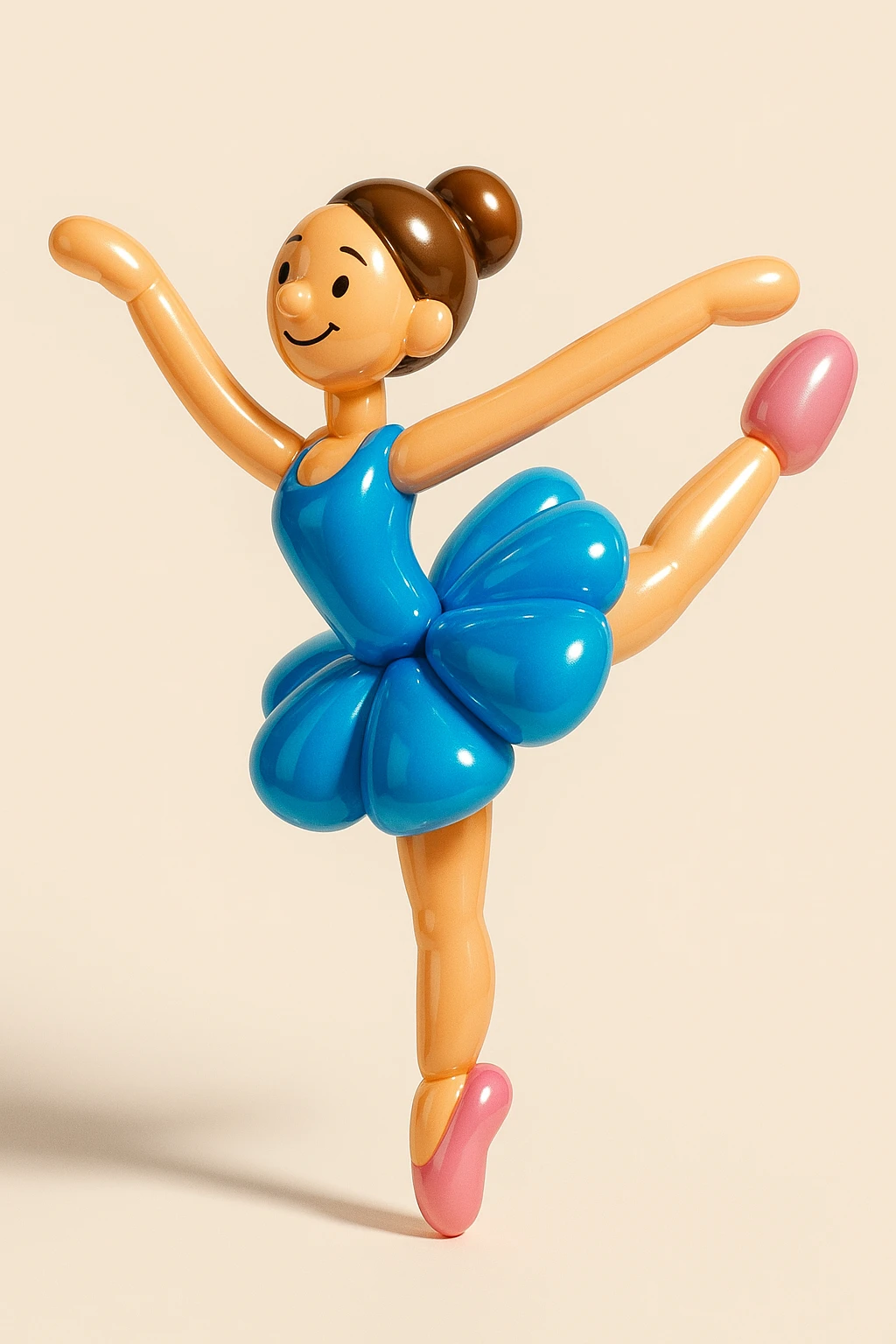 ballerina capuccina, arabesque position, classic ballet attire, gentle smile, spotlight effect, refined posture emoji
