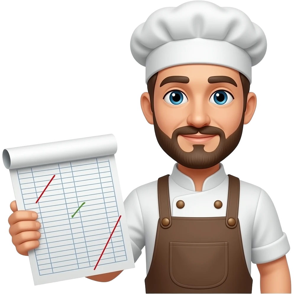 baker holding spreadsheet emoji