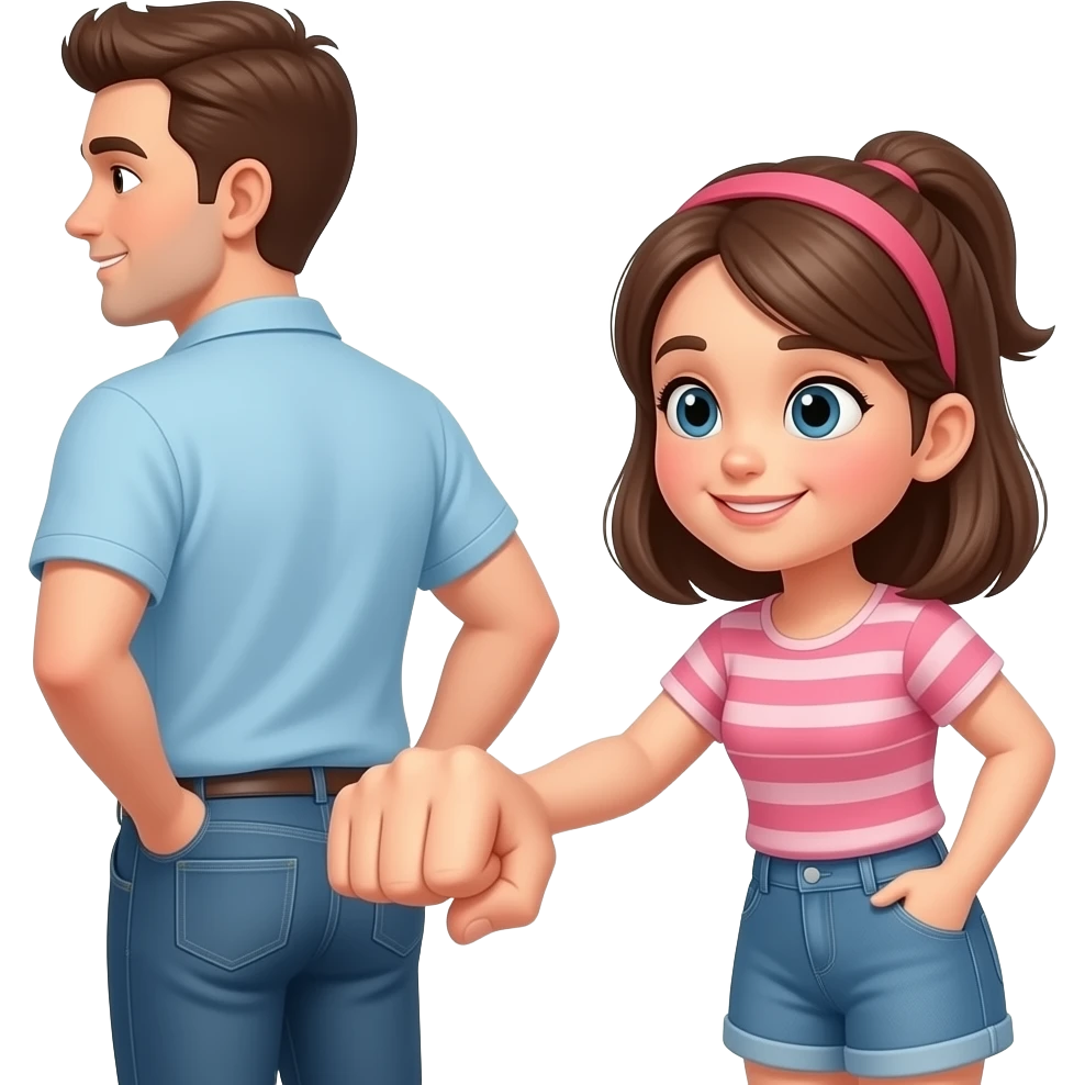 A girl sticking a fist in a guys butt emoji