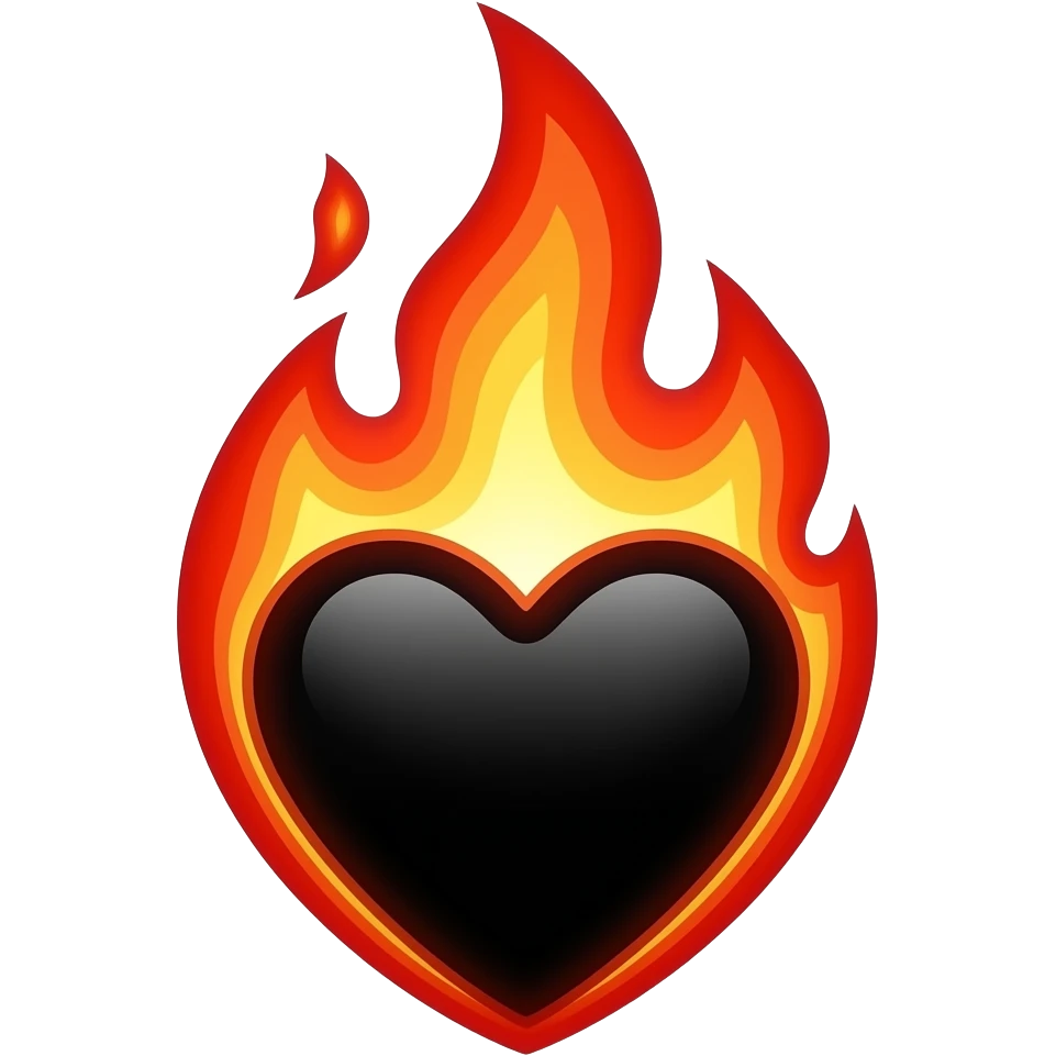 ❤️‍🔥 aise type mai chahiye lekin andar ka heart black chahiye 🖤 emoji