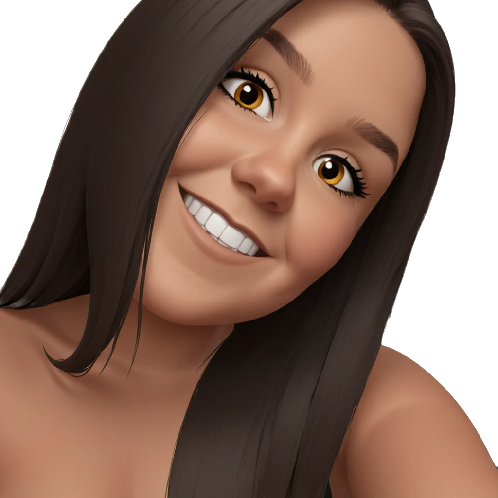 smiling girl with long hair emoji