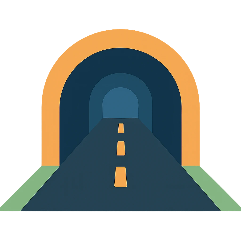 Flat design style tunnel emoji