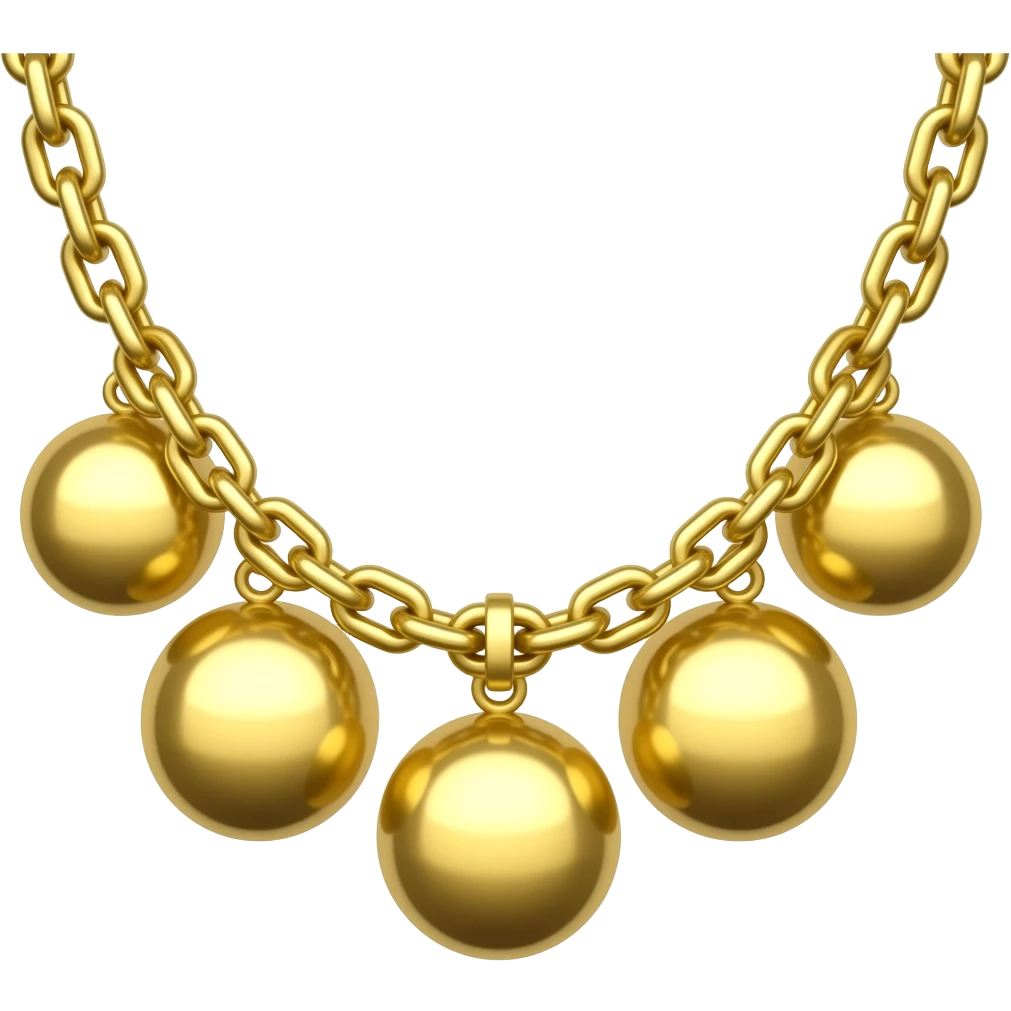 faça uma corrente cravejada de ouro com seis pingentes redondos emoji