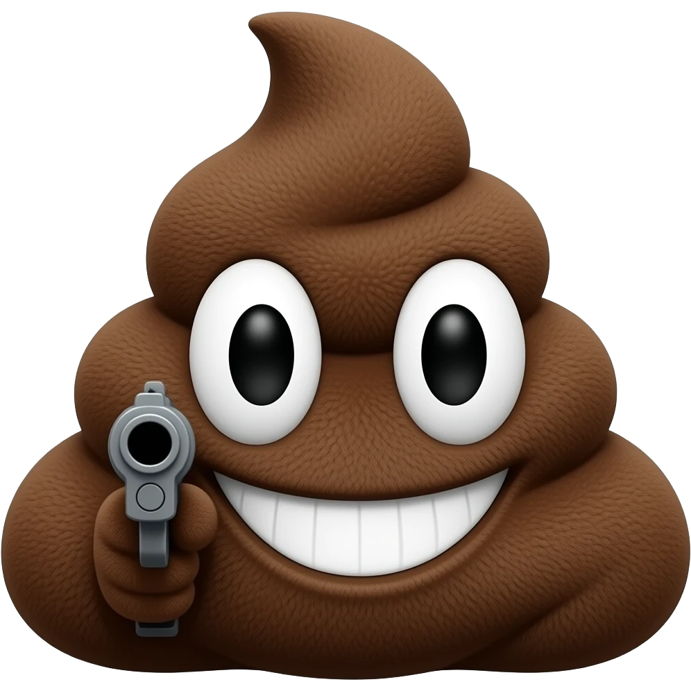 Pelúcia De Cocô Com a Arma Apontanso Pra você emoji