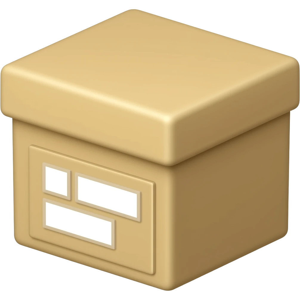 storage box with label emoji