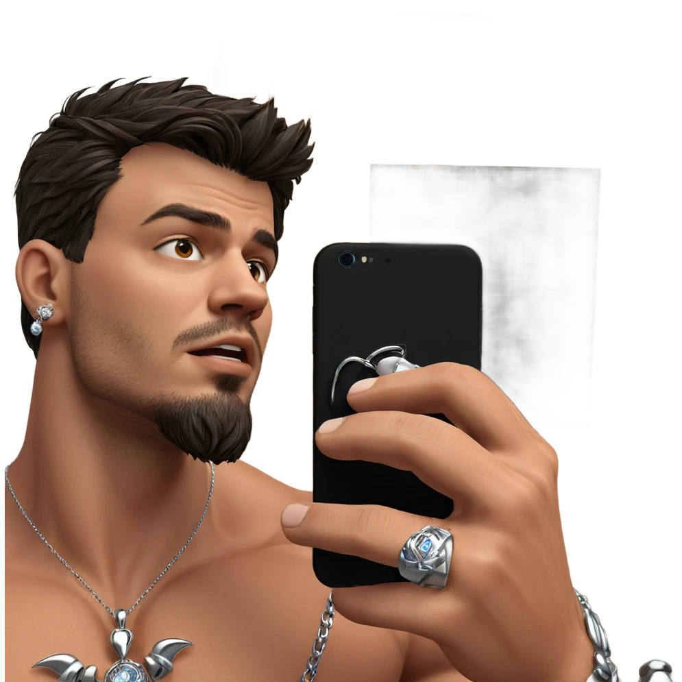 muscular man with jewelry emoji