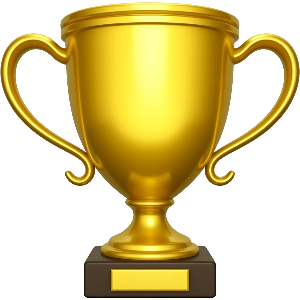una coppa d’oro della vittoria (in stile liquid glass a colori) emoji