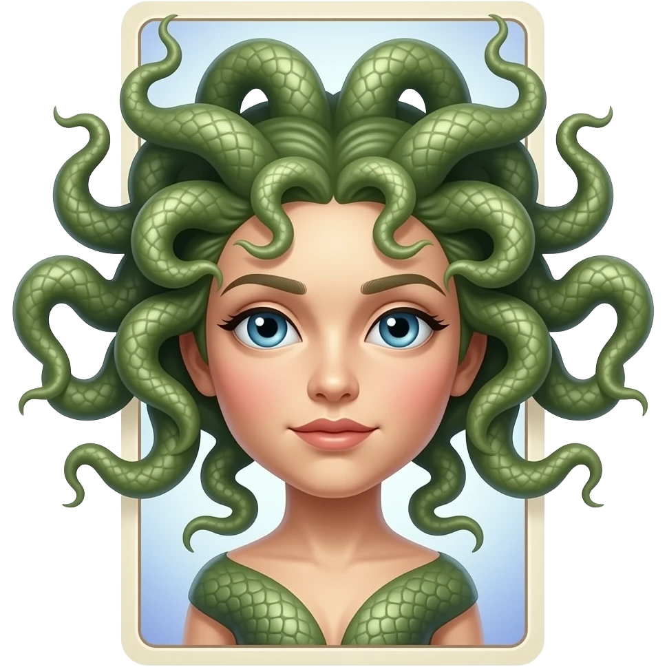 medusa head and body in tarot card emoji