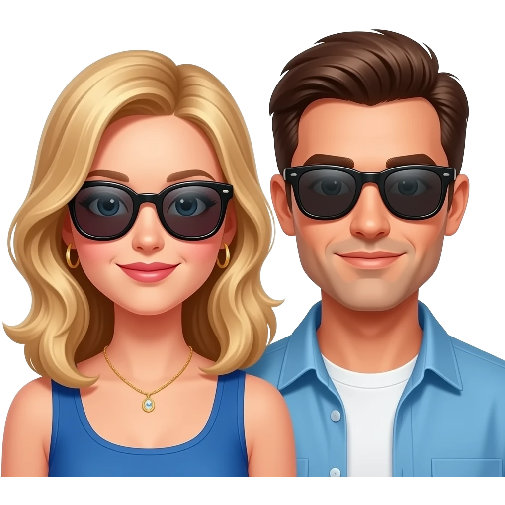 80's woman man with sunglasses emoji