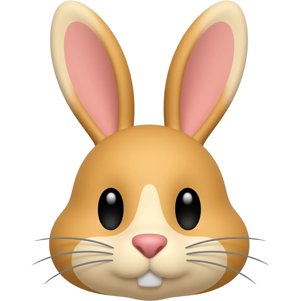 ginger bunny head and emoji