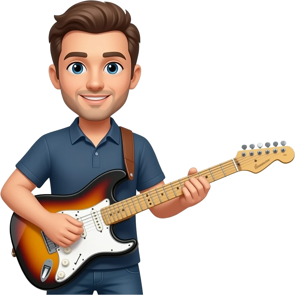 Man playing electric guitar emoji
