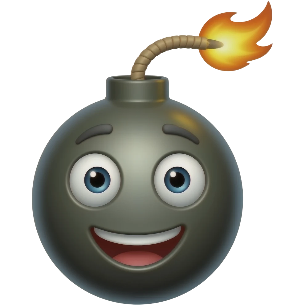 a bomb with a lit fuse emoji
