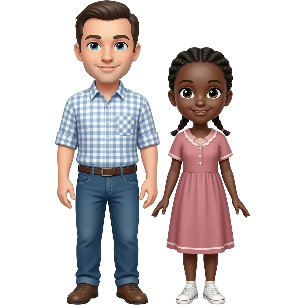 White man with skinny black ugandan girl emoji