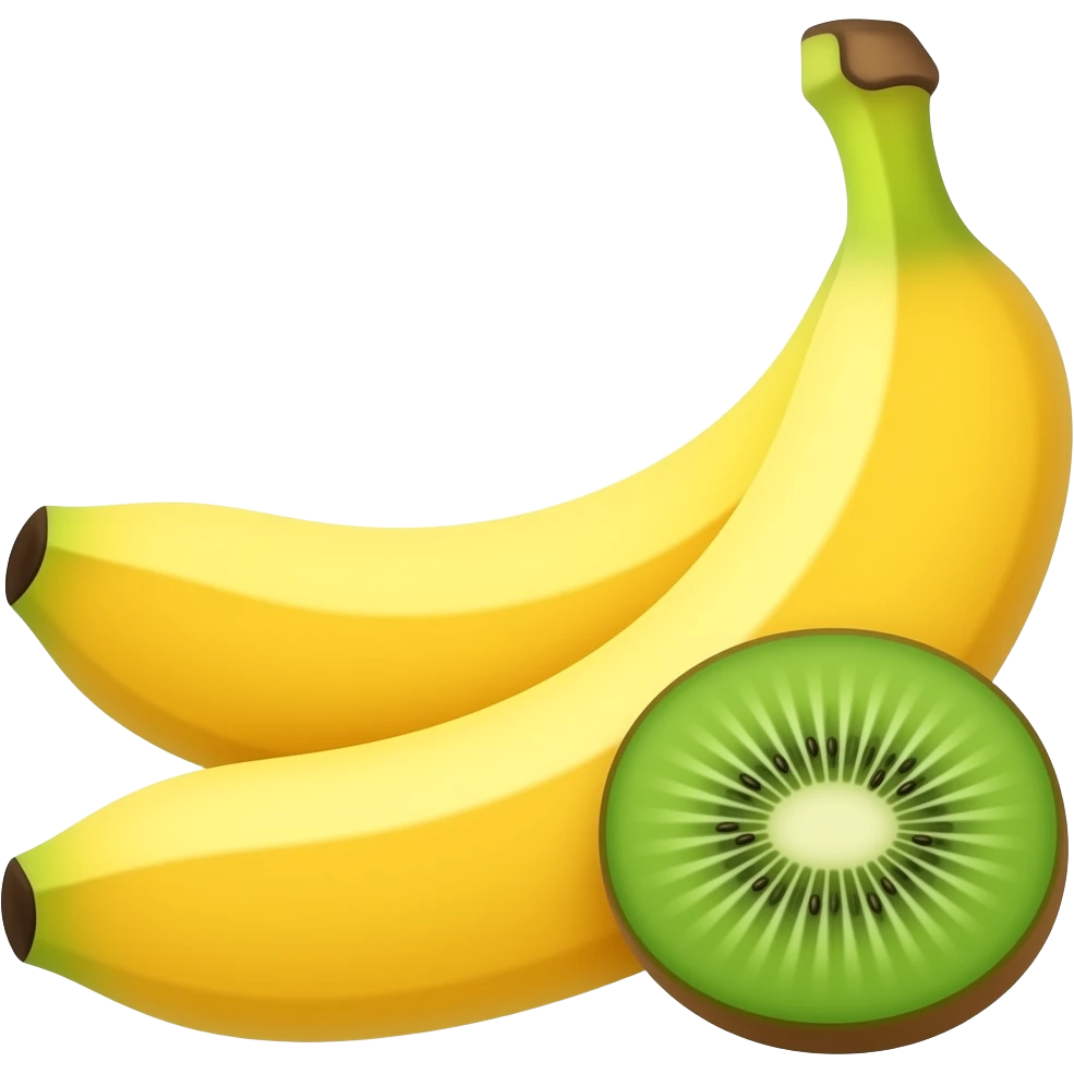 A banana has been friendly whit  a kiwi emoji