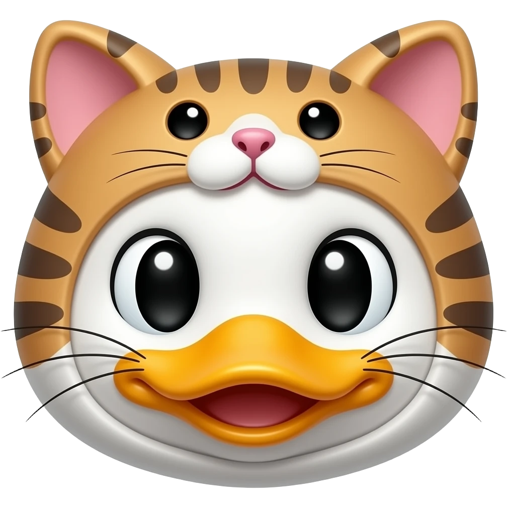 Pato disfrazado de gatito emoji