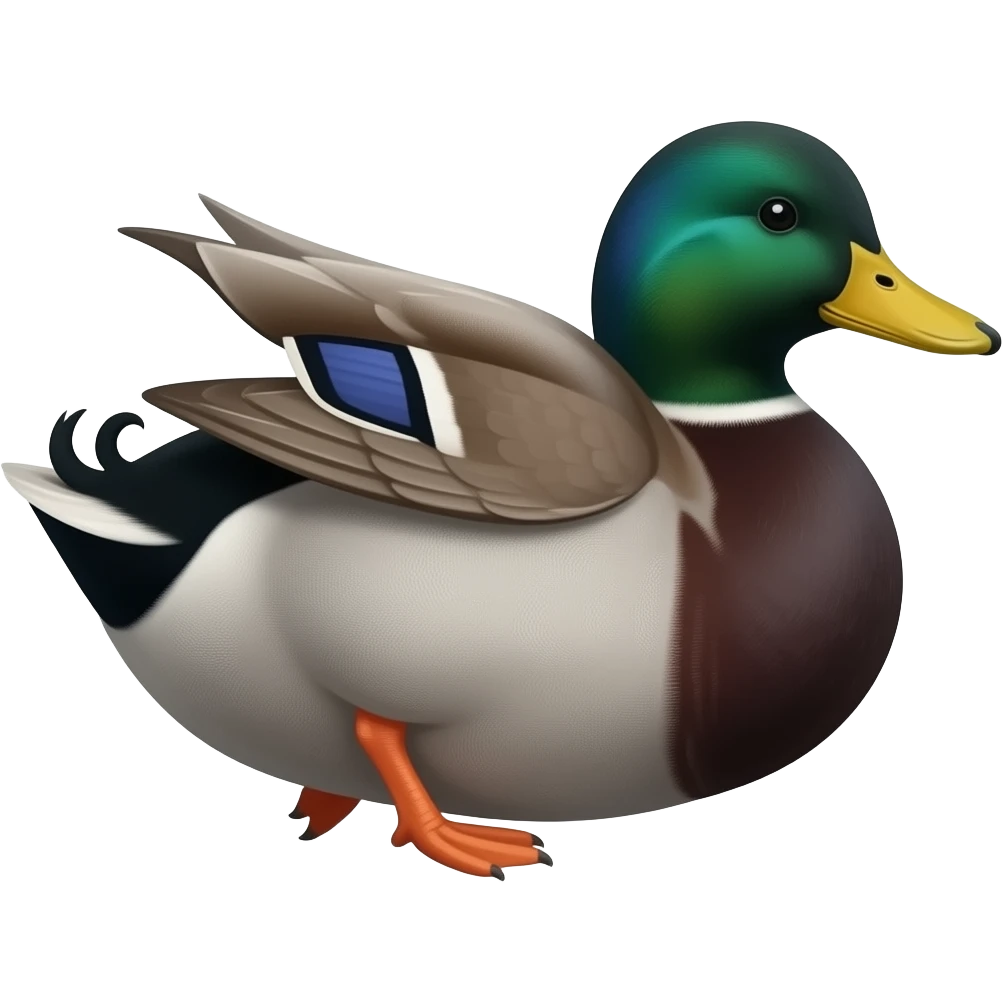 create emoji of tigerpainted duck with black color emoji