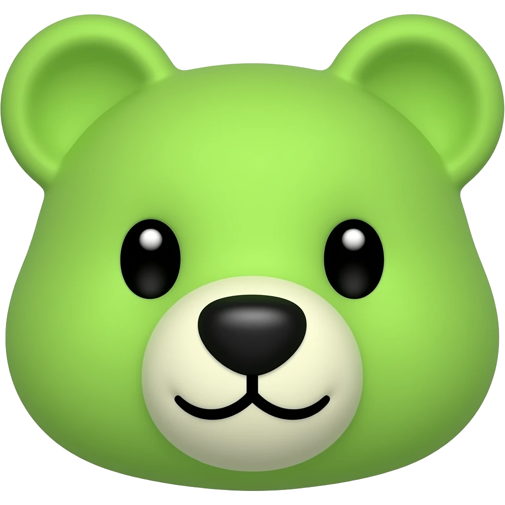 Tiered Pistachio green Baby bear face emoji