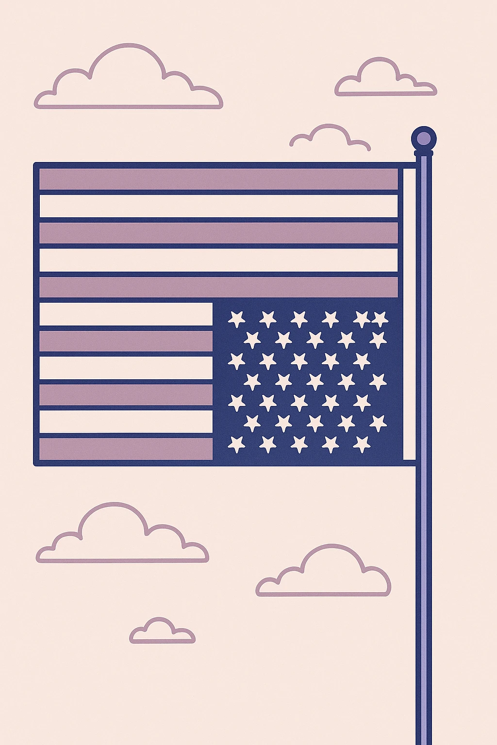 upside down American flag symbolizing distress, clear stars and stripes, bold colors, no text, simple background emoji