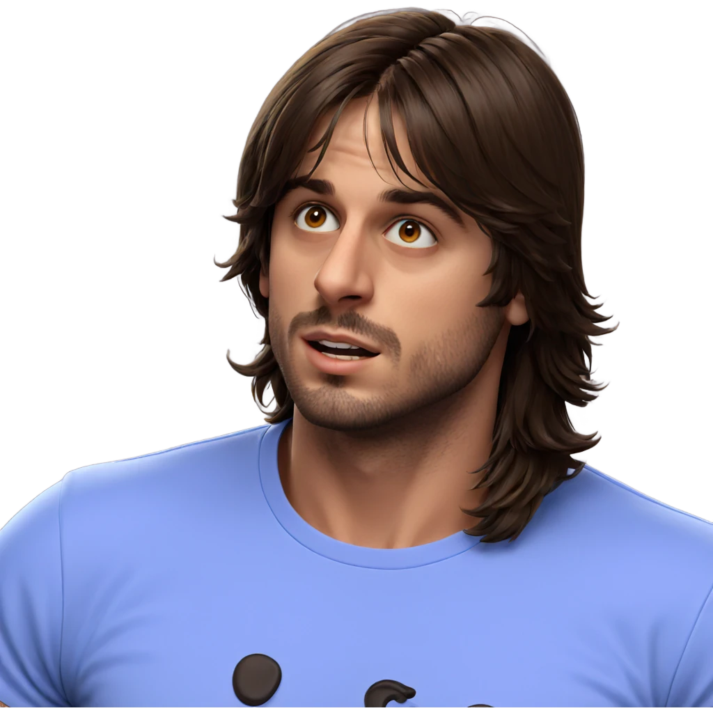 realistic portrait of brown-haired male emoji