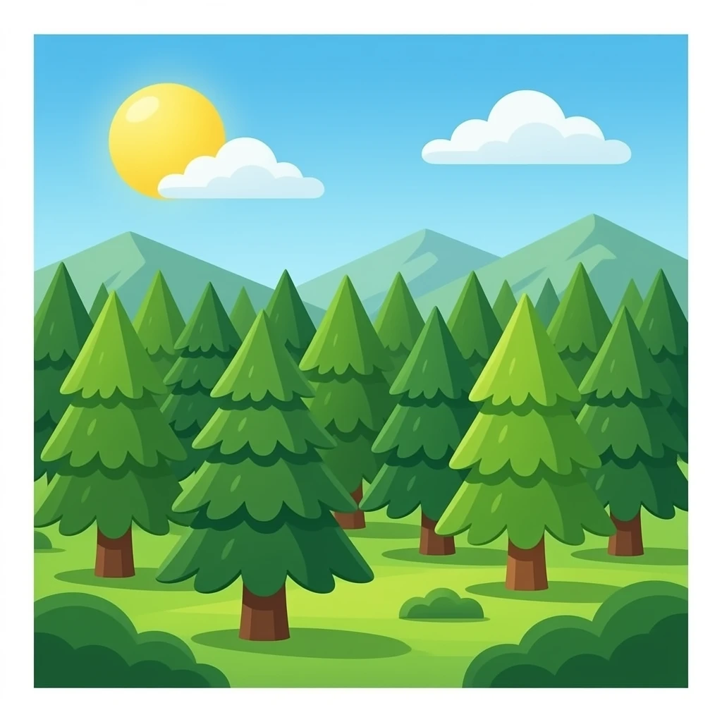 A forest of trees emoji