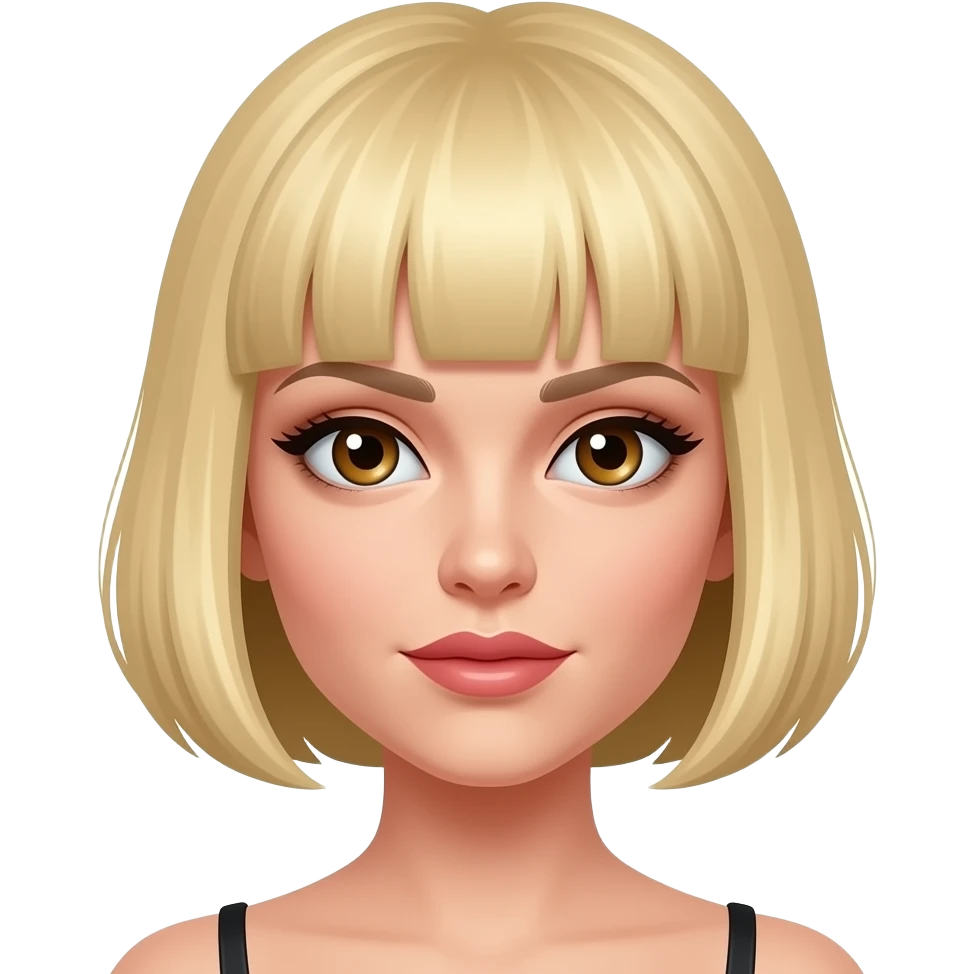 Bdsm dominatrix blonde short hair brown eyes emoji